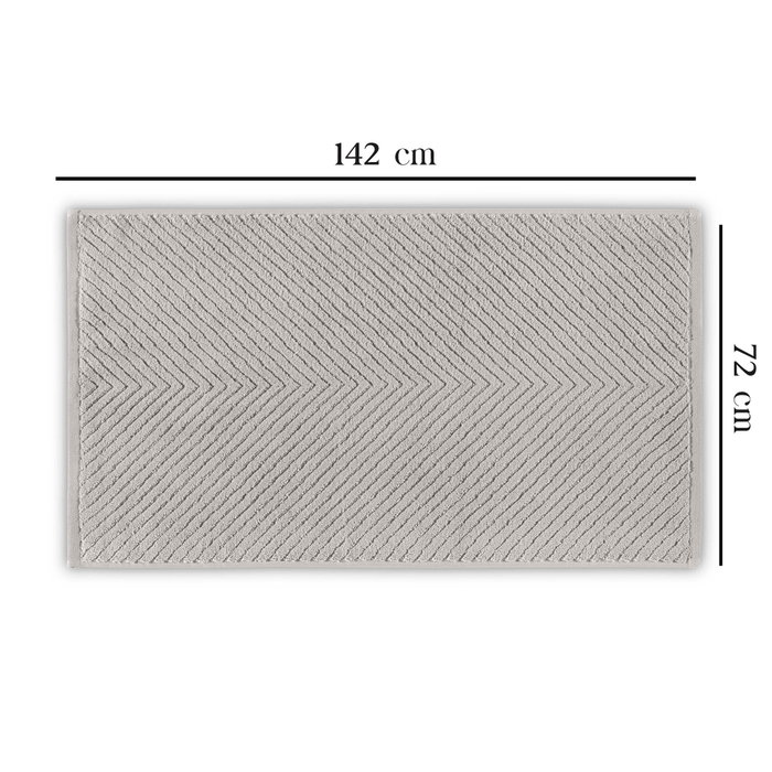 Mijölnir Chevron Light Grey Toalla de Baño 76 x 142 cm, 500 gr/m², 100% Algodón Suave y Absorbente